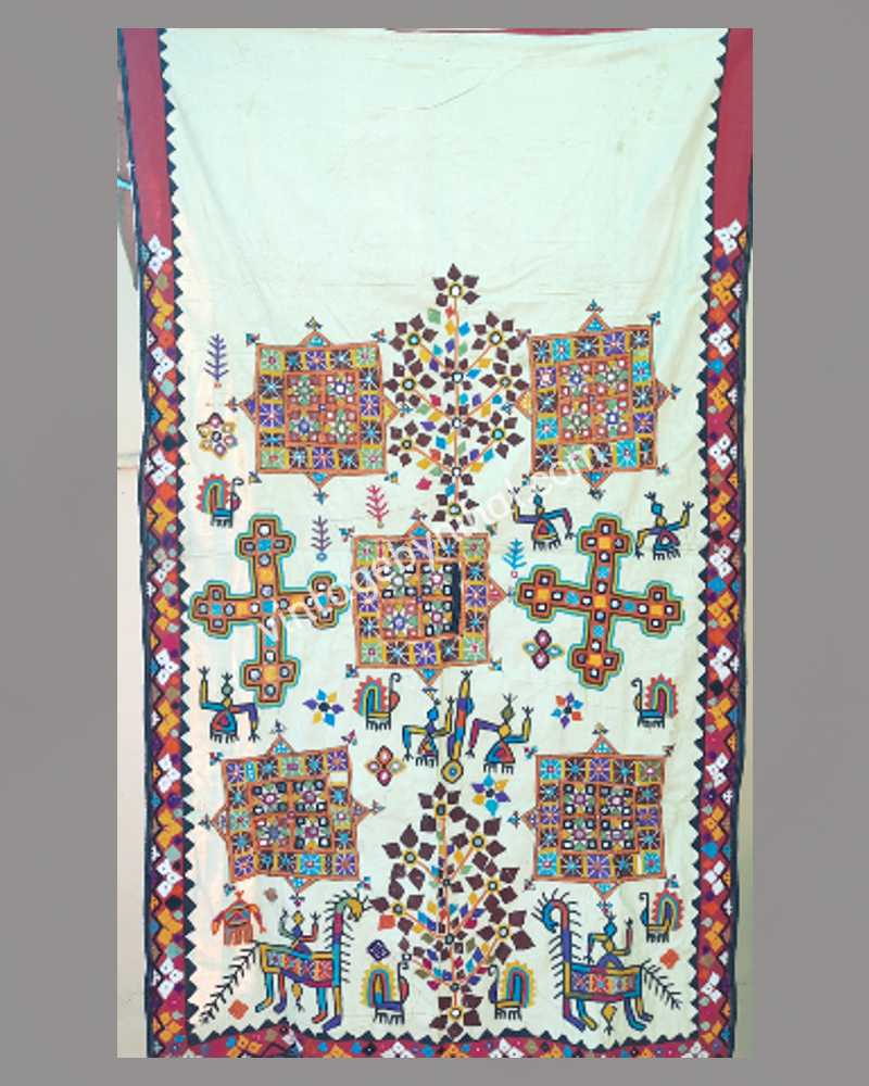 White Vintage & rare Hand embroidered Suzani Wall hanging, Tribal Banjara Hut decoration Tapestry,Vintage Hand embroidered Uzbek Wallhanging
